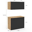 ID MARKET - Cuisine complète kitchenette 120 cm STIL avec plan de travail 3 éléments bois et noir - vignette