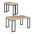 ID MARKET - Table console extensible TORONTO 6 personnes 140 cm design industriel - vignette