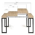 ID MARKET - Table console extensible TORONTO 6 personnes 140 cm design industriel - vignette
