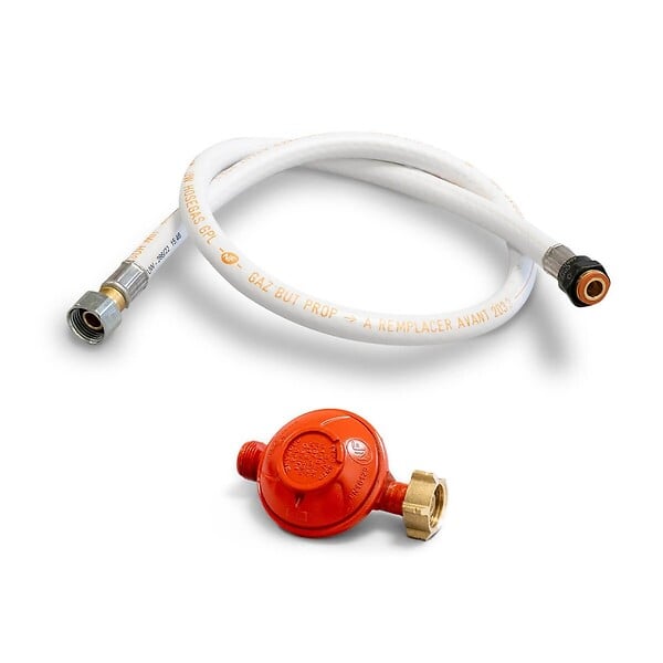 INTEC - Réchaud à gaz 2 feux 3200W Brûleurs et Grille en fonte amovibles lavables + Tuyau gaz + Détendeur 37mbar Propane GOLD II INTEC - large