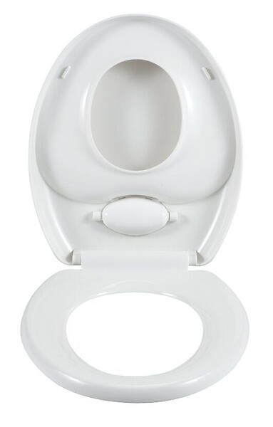 WENKO - Abattant WC 2en1 Family - Duroplastique - Blanc - Easy Close - large
