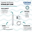 GROHE - Douchette 1 jet Vitalio Joy Cube Stick chromé avec flexible 150 et support carré - vignette