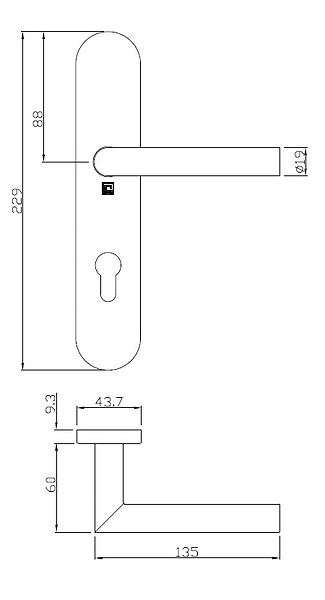 HERACLES - Ensemble sur plaques série JADE 1394 type clé I finition inox - HERACLES - B-INOX-SP16 - large