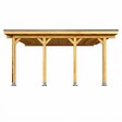 DIRECT-ABRIS - Carport Adosse Bois RIVERSIDE - 1 Voiture - 363 x 555 - Abris Voiture - Feutre Bitumeux sur les Voliges - Bandeau de Finition - vignette
