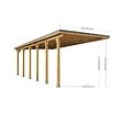 DIRECT-ABRIS - Carport Adosse Bois RIVERSIDE - 1 Voiture - 363 x 858 - Abris Voiture - Feutre Bitumeux sur les Voliges - Bandeau de Finition - Toit Plat - vignette
