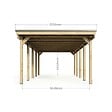 DIRECT-ABRIS - Carport Bois CASTELLANE - 373 x 707 - 1 Voiture - Abri Voiture - Traité Autoclave - Montage Facile - Feutre Bitumeux Inclus - vignette