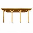 DIRECT-ABRIS - Carport Adosse Bois RIVERSIDE - 2 Voitures - 548 x 550 - Abris Voiture - Feutre Bitumeux sur les Voliges - Bandeau de Finition - Toit Plat - vignette