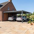 DIRECT-ABRIS - Carport aluminium CARLTON 570 x 550 cm - 2 Voitures - 31,35m2 - Gris anthracite - vignette