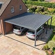 DIRECT-ABRIS - Carport aluminium CARLTON 570 x 550 cm - 2 Voitures - 31,35m2 - Gris anthracite - vignette