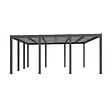 DIRECT-ABRIS - Carport aluminium CARLTON 570 x 550 cm - 2 Voitures - 31,35m2 - Gris anthracite - vignette