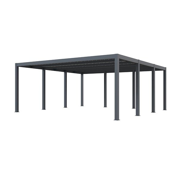 DIRECT-ABRIS - Carport aluminium CARLTON 570 x 550 cm - 2 Voitures - 31,35m2 - Gris anthracite - large