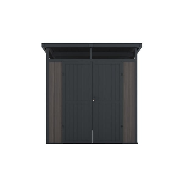 DIRECT-ABRIS - Abri de Jardin Bois Composite 4m2 Gris 237x223x227cm EVORA - Cabane a Outils - Local a Vélo - large