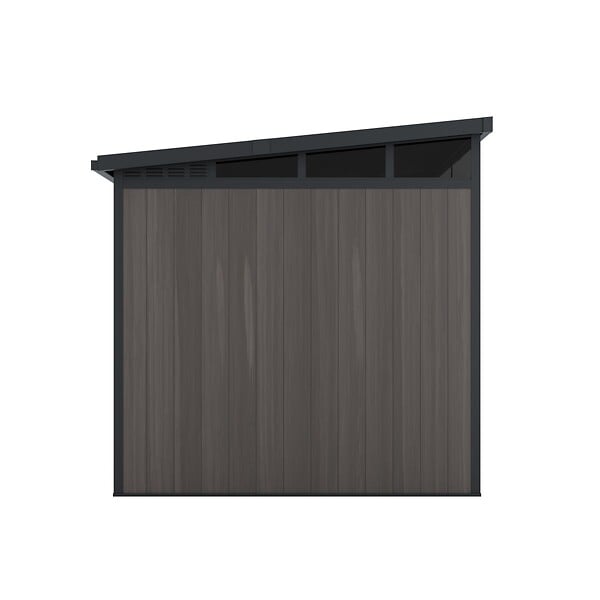 DIRECT-ABRIS - Abri de Jardin Bois Composite 4m2 Gris 237x223x227cm EVORA - Cabane a Outils - Local a Vélo - large