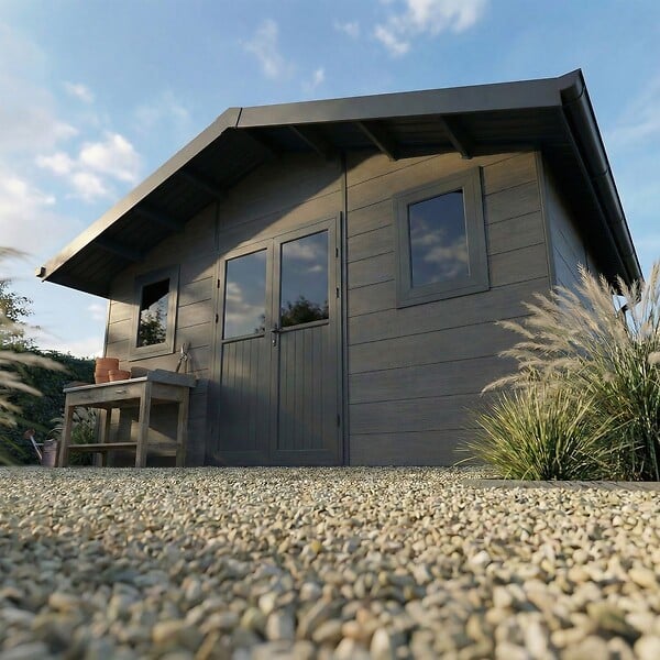 DIRECT-ABRIS - Abri de Jardin Composite ISORA - 20m2 - Gris - Cabane de Jardin - Local - large