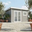 DIRECT-ABRIS - Abri de Jardin Composite ALMA - 15m2 Gris clair - Cabane de Jardin - vignette