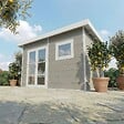 DIRECT-ABRIS - Abri de Jardin Composite ALMA - 15m2 Gris clair - Cabane de Jardin - vignette