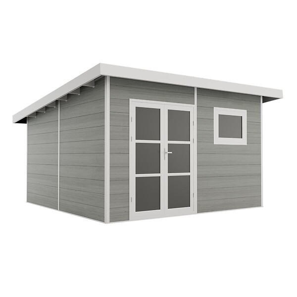 DIRECT-ABRIS - Abri de Jardin Composite ALMA - 15m2 Gris clair - Cabane de Jardin - large