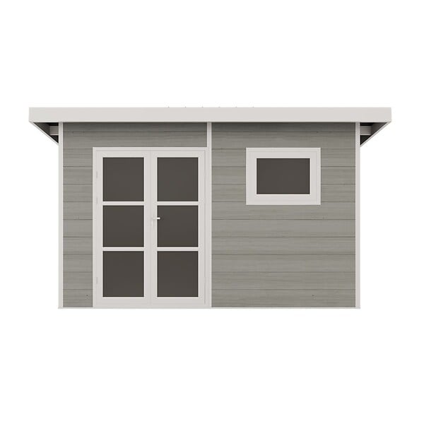 DIRECT-ABRIS - Abri de Jardin Composite ALMA - 15m2 Gris clair - Cabane de Jardin - large