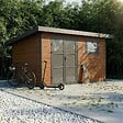 DIRECT-ABRIS - Abri de Jardin Composite ALMA - 11m2 Brun - Garanti 20 ans - Cabanon de Jardin - vignette