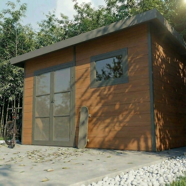 DIRECT-ABRIS - Abri de Jardin Composite ALMA - 11m2 Brun - Garanti 20 ans - Cabanon de Jardin - large