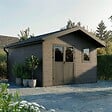 DIRECT-ABRIS - Abri de Jardin Composite ISORA - 15m2 Gris - Cabane Atelier / Abri Velo - vignette