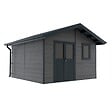 DIRECT-ABRIS - Abri de Jardin Composite ISORA - 15m2 Gris - Cabane Atelier / Abri Velo - vignette