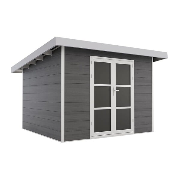 DIRECT-ABRIS - Abri de Jardin Composite ALMA - 9m2 Gris/blanc - Cabane de Jardin - large
