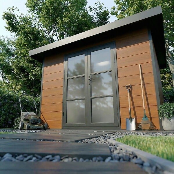 DIRECT-ABRIS - Abri de Jardin Composite ALMA - 9m2 Brun - Cabane de Jardin - large