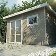 DIRECT-ABRIS - Abri de Jardin Composite ALMA - 11m2 Gris clair - Garantie 20 ans - Cabanon de Jardin - vignette