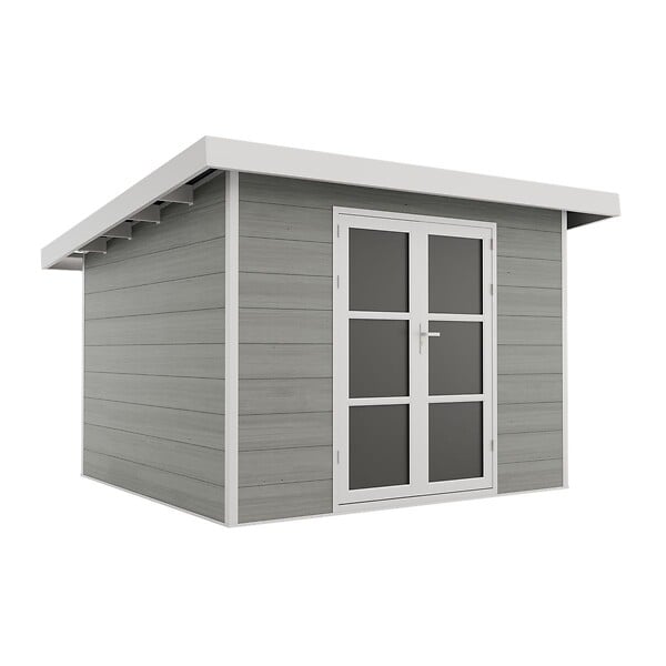 DIRECT-ABRIS - Abri de Jardin Composite ALMA - 9m2 Gris clair - Cabane de Jardin - large