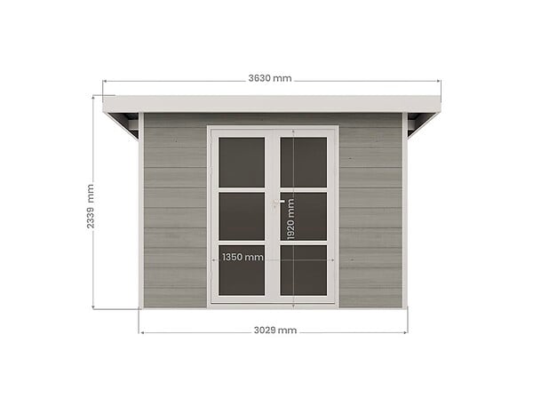 DIRECT-ABRIS - Abri de Jardin Composite ALMA - 9m2 Gris clair - Cabane de Jardin - large