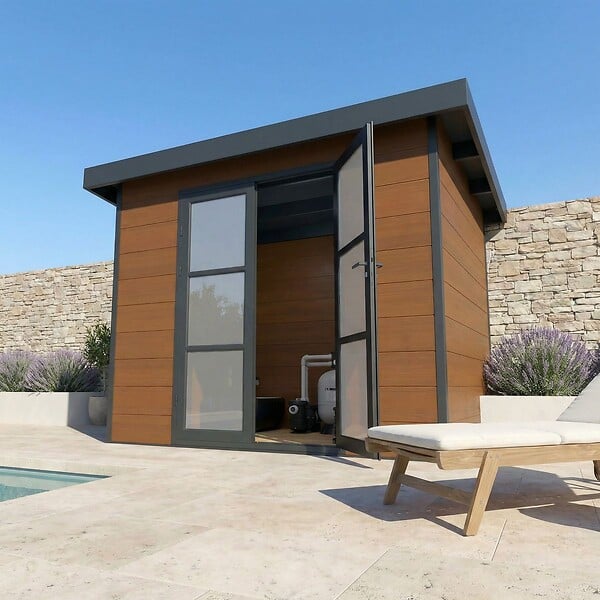 DIRECT-ABRIS - Abri de Jardin Composite ALMA - 7m2 - Brun - Cabane de jardin - large