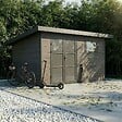 DIRECT-ABRIS - Abri de Jardin Composite ALMA - 11m2 Gris - Garantie 20 ans - Cabanon de Jardin - vignette