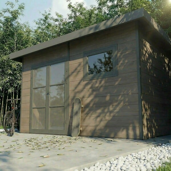 DIRECT-ABRIS - Abri de Jardin Composite ALMA - 11m2 Gris - Garantie 20 ans - Cabanon de Jardin - large