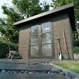 DIRECT-ABRIS - Abri de Jardin Composite ALMA - 9m2 Gris - Cabane de Jardin - vignette