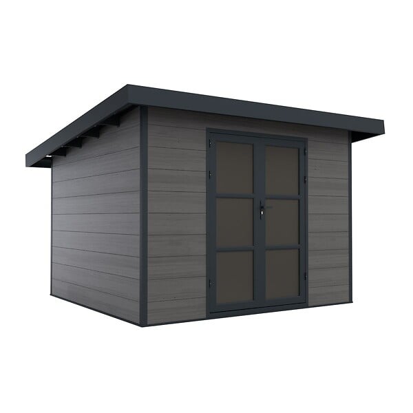 DIRECT-ABRIS - Abri de Jardin Composite ALMA - 9m2 Gris - Cabane de Jardin - large