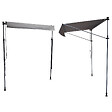 HAPPY GARDEN - Store banne pour balcon CHENE 3 × 1,2m - Toile grise et structure grise - vignette