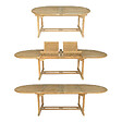 HAPPY GARDEN - Salon de jardin en teck massif LOMBOK - table ovale extensible - 10 places - vignette