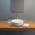 PLANETE BAIN - Vasque à poser ronde diamètre 37 cm - Blanc brillant - Rebords fins - Andria - vignette