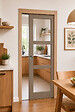 GD MENUISERIES - Porte Coulissante Gris Taupe RAL 7006 Vitrage transparent H204 x L73 cm, Galandage, kit finition (coquille et tire doigt) - vignette