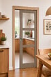 GD MENUISERIES - Porte Coulissante Gris Taupe RAL 7006 Vitrage transparent H204 x L83 cm, Galandage, kit finition (coquille et tire doigt) - vignette