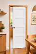 GD MENUISERIES - Porte Coulissante Tamera blanc H204 x L73 cm, Galandage, kit finition (coquille et tire doigt) - vignette