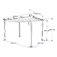AICA SANITAIRE - Pergola autoportante 4 x 3m en aluminium - Toile rétractable tonnelle gris - 4 pieds robustes - vignette