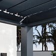 AICA SANITAIRE - Pergola bioclimatique autoportée RIVA 3 x 3m - Lames orientables - Aluminium - Gris anthracite - 4 pieds robustes - vignette