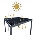 AICA SANITAIRE - Pergola bioclimatique autoportée RIVA 3 x 3m - Lames orientables - Aluminium - Gris anthracite - 4 pieds robustes - vignette