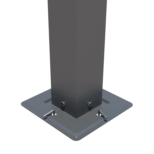 AICA SANITAIRE - Pergola autoportée VELA en aluminium 8.27 m², toile rétractable, 4 x 3m, tonnelle gris pour les jardin et les cours - large