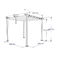 AICA SANITAIRE - Pergola autoportante 3 x 3m en aluminium - Toile rétractable tonnelle gris - 4 pieds robustes - vignette
