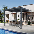 AICA SANITAIRE - Pergola bioclimatique autoportée - Structure et Lames orientables en aluminium - 3 x 3m - Gris anthracite - vignette