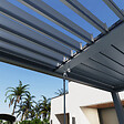AICA SANITAIRE - Pergola bioclimatique autoportée - Structure et Lames orientables en aluminium - 3 x 3m - Gris anthracite - vignette