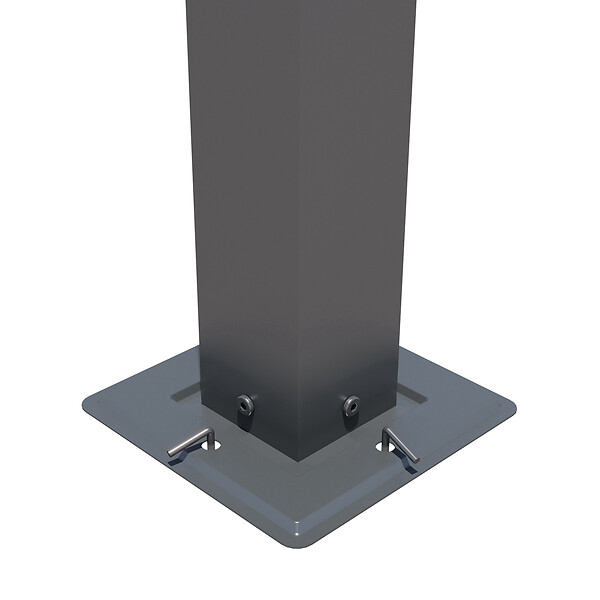 AICA SANITAIRE - Pergola autoportée VELA en aluminium 5.81 m², toile rétractable, 3 x 3m, tonnelle gris pour les jardin et les cours - large